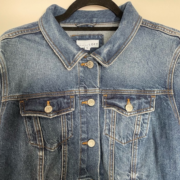 Ann Taylor LOFT Women’s Denim Jacket Size Large - Picture 7 of 10